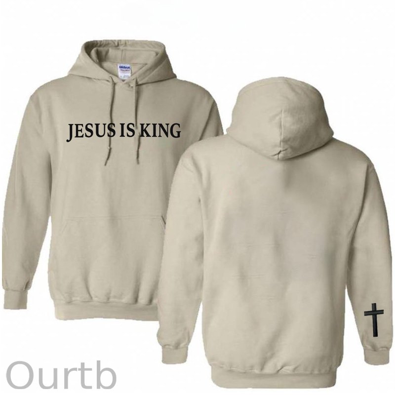 Jesus is King Pattern 100% 300g Cotton Classic Hoodie