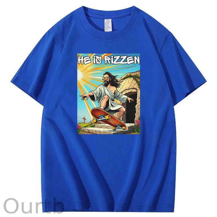 He is Rizzin Funny Cool Pattern Print Crew Neck T-Shirt