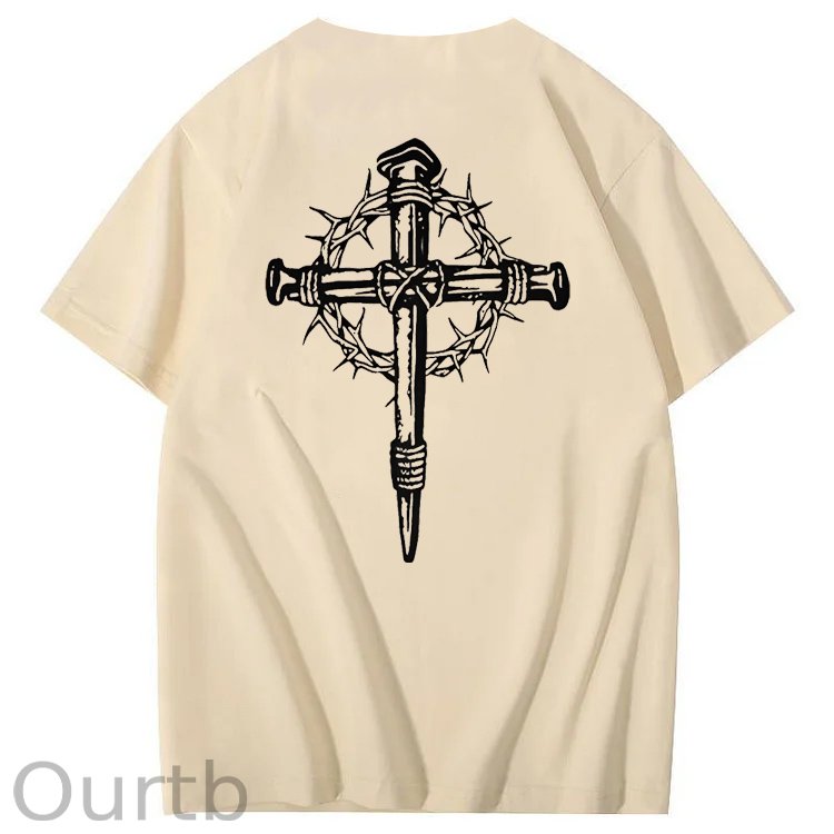 Faith In Heaven Double-Sided Printing Print Crew Neck T-Shirt