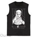 Funny Nun Ink Poisoning Apparel Easter Jesus Christ Cotton Sleeveless Tank Tops