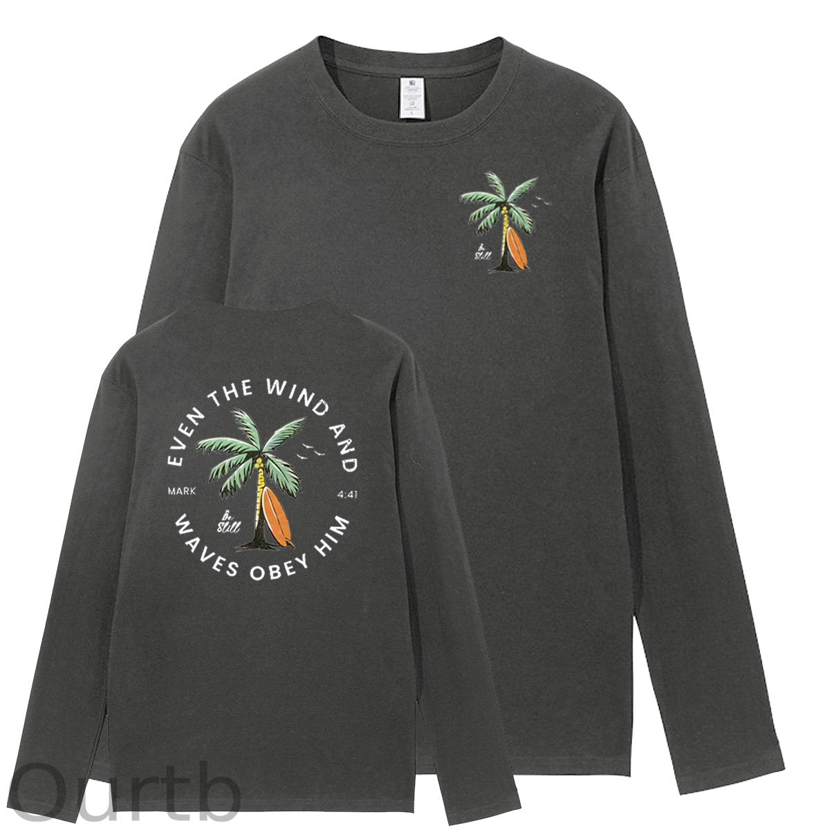 Be Still  Pattern Long Sleeve 100% Cotton  T-Shirt