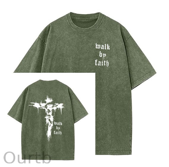 Jesus Pint Pattern Crew Neck T-Shirt