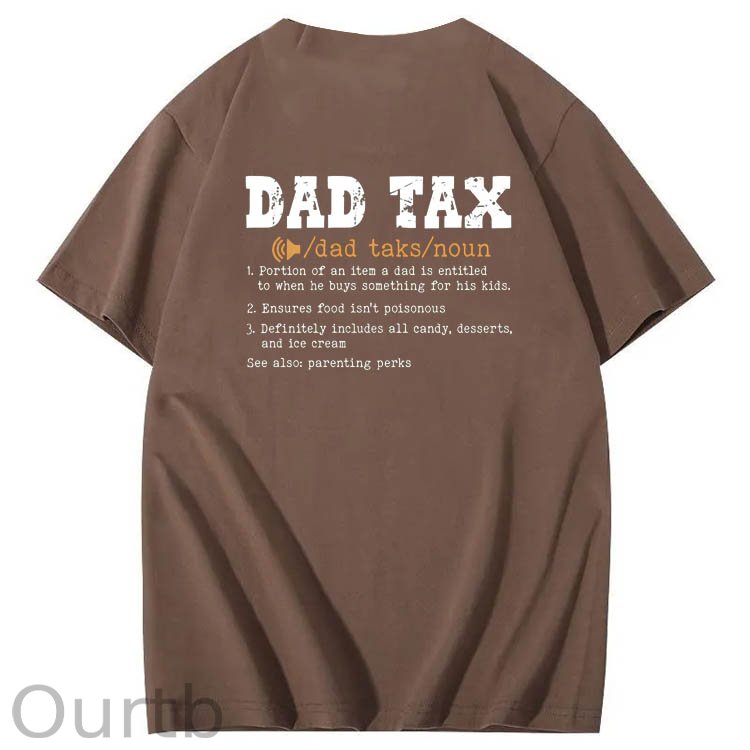 Dad Tax Parse Pattern Print 100%Cotton T-Shirt