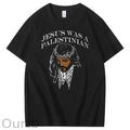 Jesus Was Palestinian Pattern Print Crew Neck T-Shirt