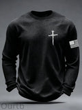 Men's Jesus The Way The Truth The Life Cross Waffle Long Sleeve T-Shirt