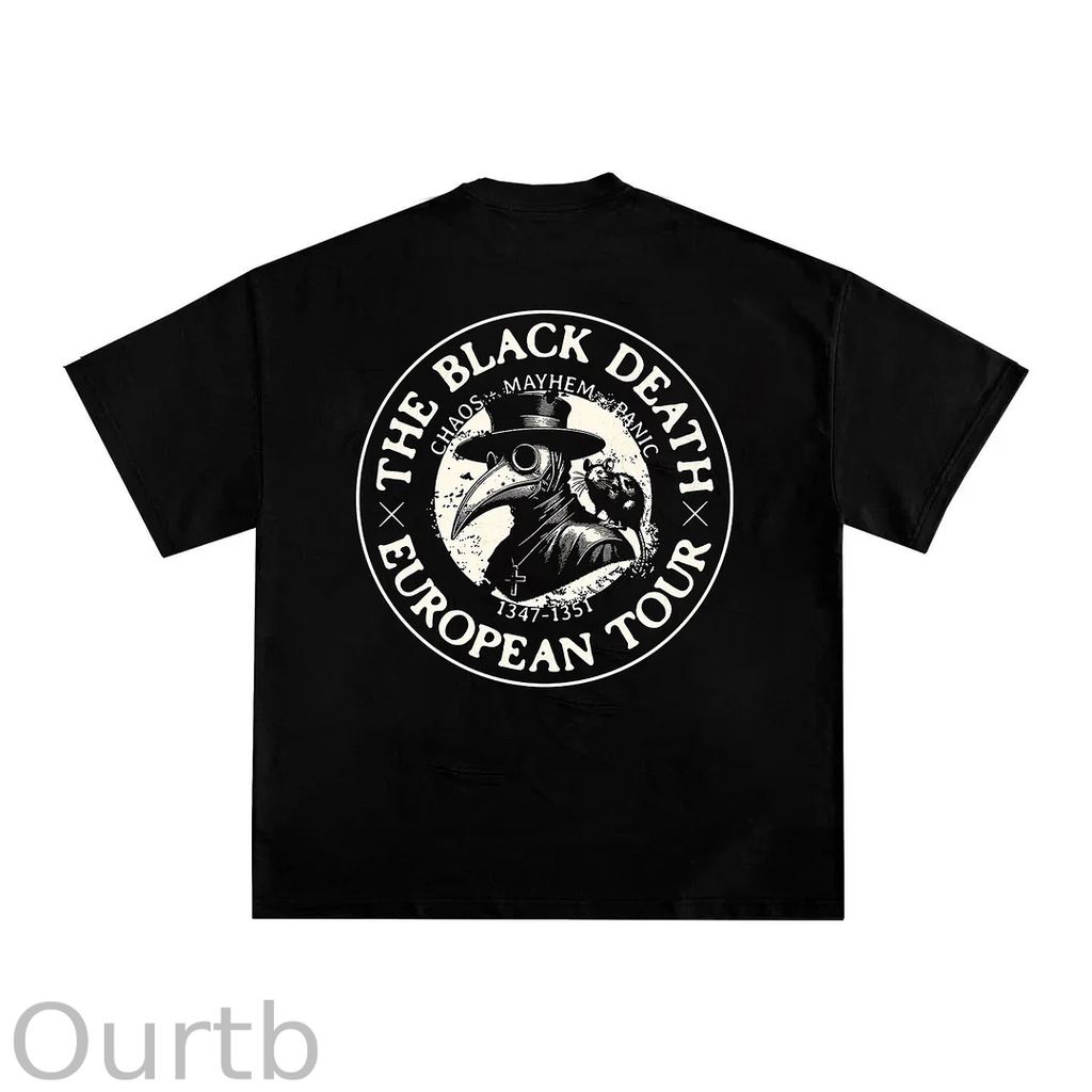 The Black Death European Tour Printed  T-shirt