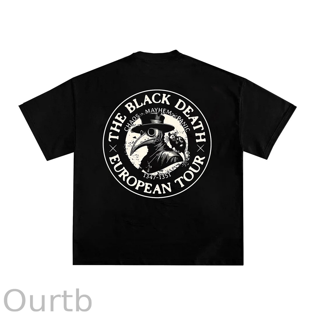 The Black Death European Tour Printed  T-shirt
