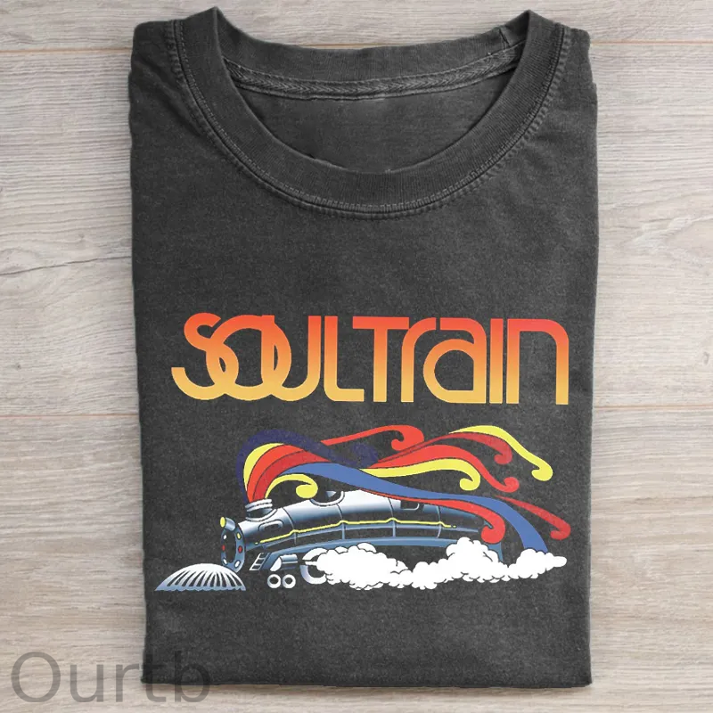 Soul Train Rock Funny Adult Art Pattern Print T-Shirt