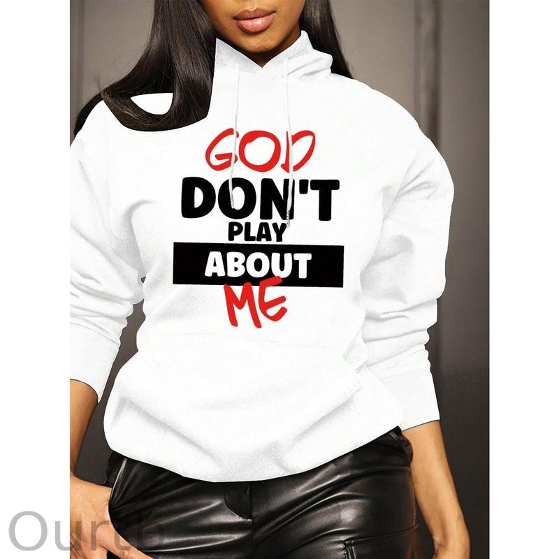 Women's Front Slogan Letter Print Hooded Sweatshirt,Long Sleeve Tops Graduation,Back To School Outfits,Graduation,Teacher Outfits For Women,Back To School Pullover Fall Outfit