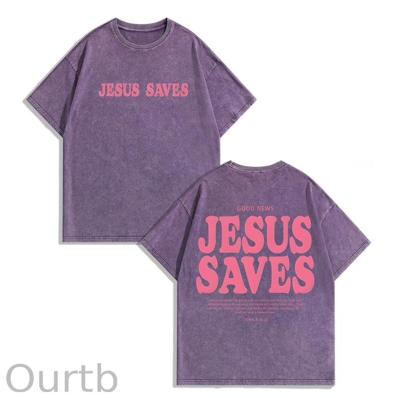 Jesus Saves Washed Cotton T-Shirt