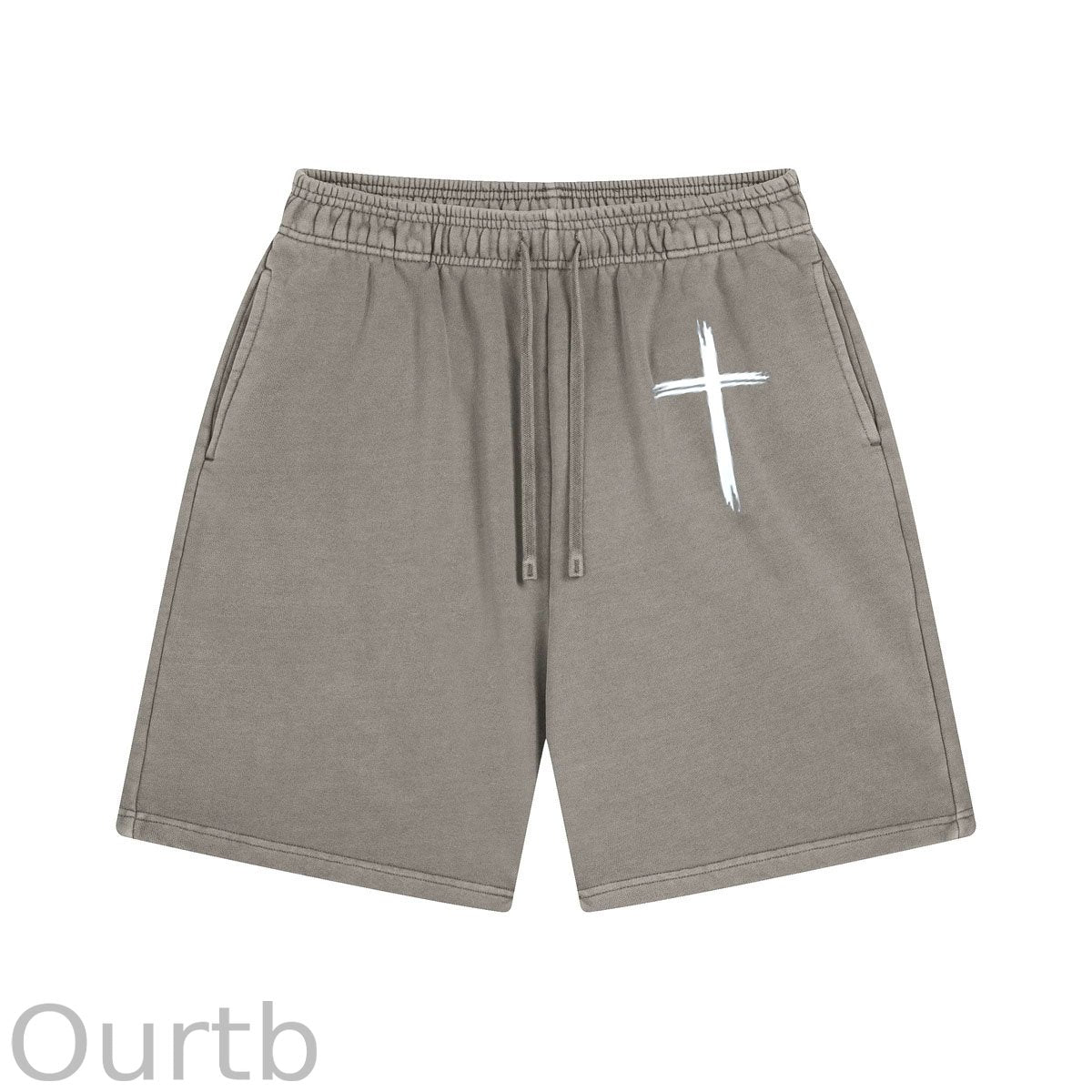 Cross Pattern Print Craft Shorts Pants