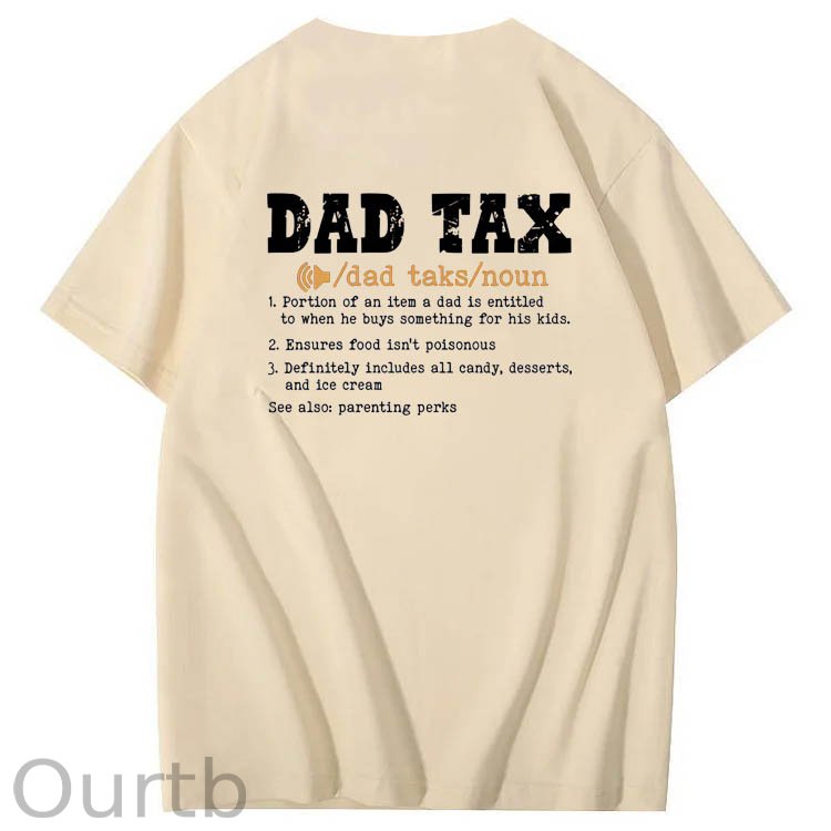 Dad Tax Parse Pattern Print 100%Cotton T-Shirt