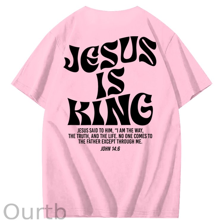 Jesus Is King Bible Verse John 14:6 Christian 100% Cotton T-Shirt