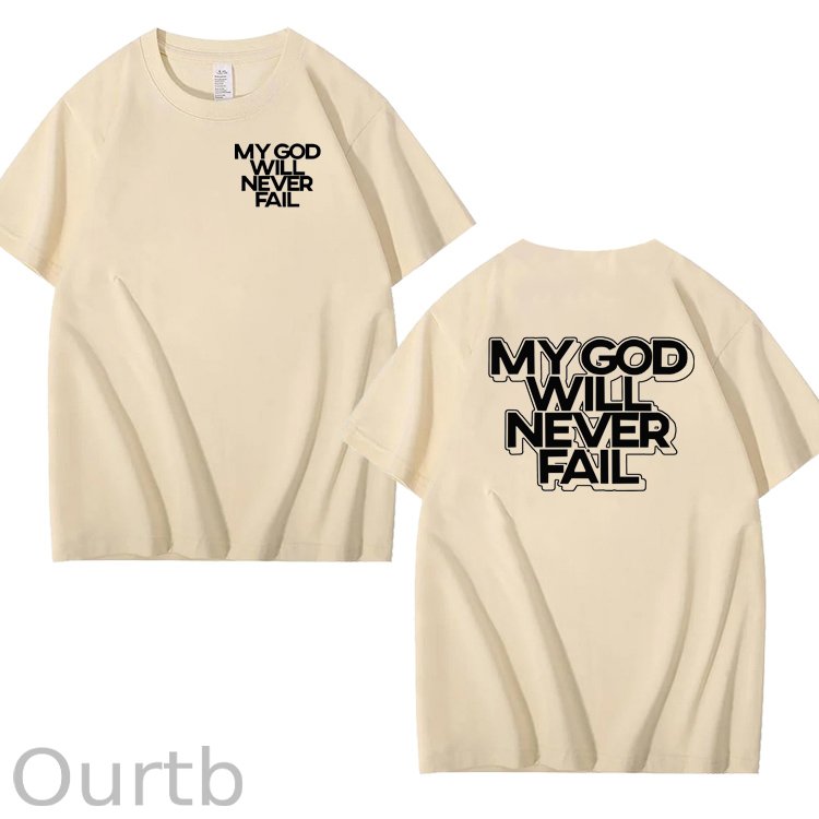 My God Will Never Fall Pattern 100% Cotton T-Shirt