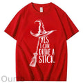 Yes I Can Drive a Stick 100% Cotton Witch T-Shirt