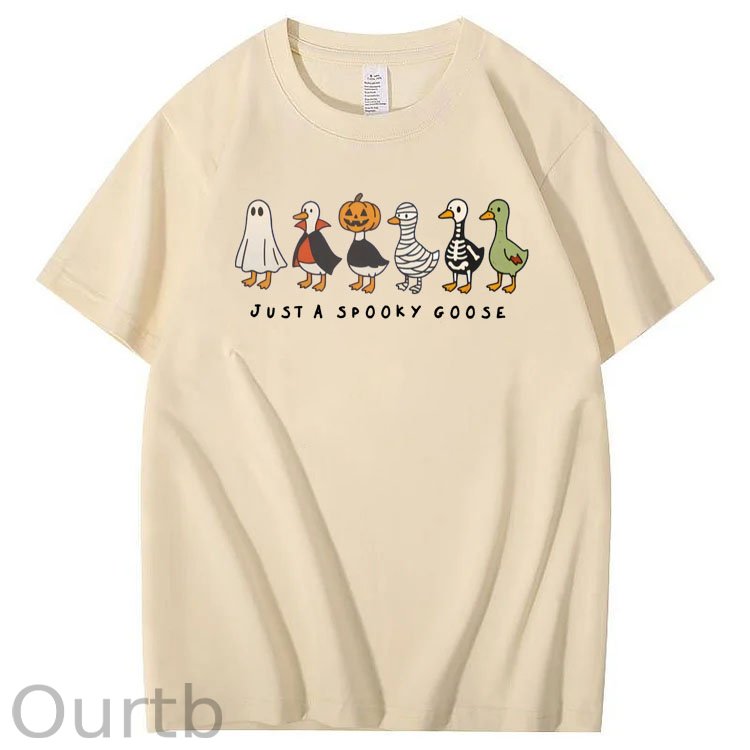 Just Spooky Goose Pattern 100% Cotton T-Shirt