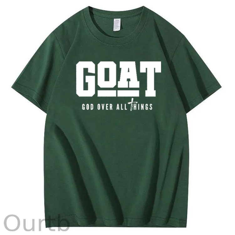 God Over All Things Pattern Print Crew Neck T-Shirt