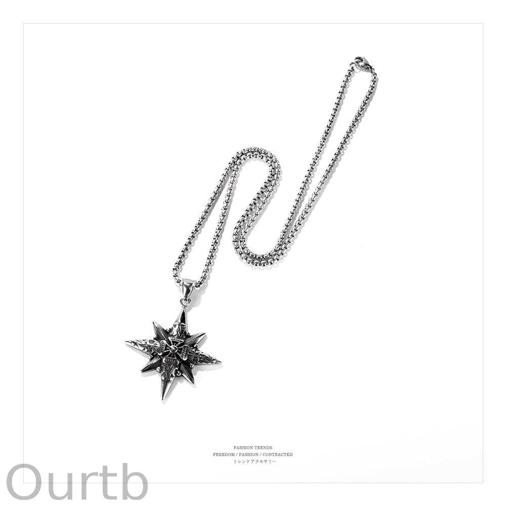 Vintage Casual Octagonal Star Cross Necklace 13169889TO