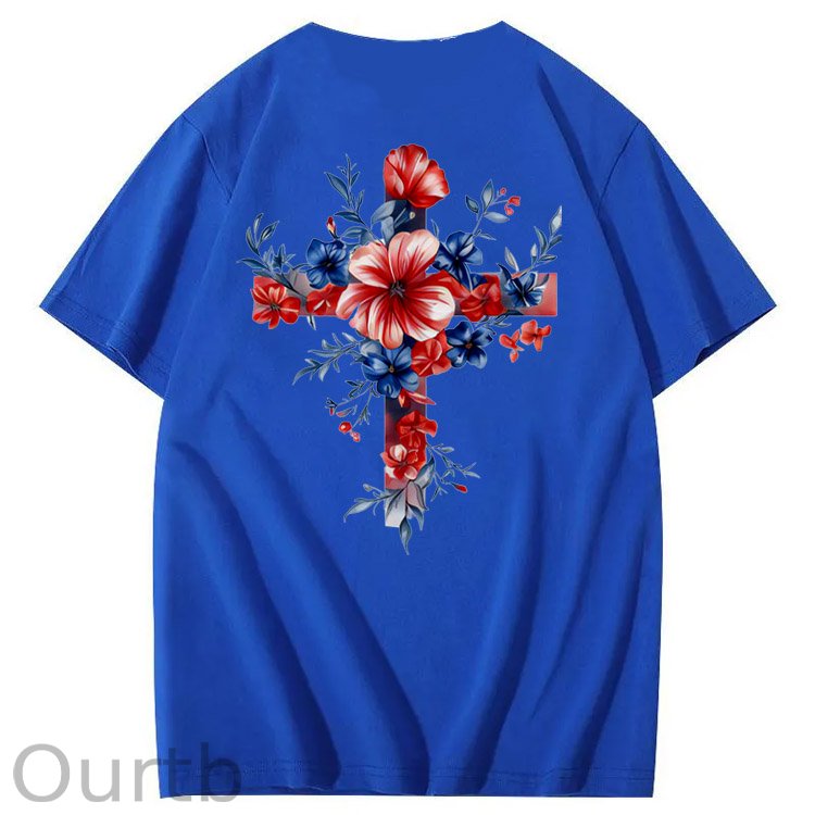 Independence Day America Needs Jesus  Pattern Print T-Shirt