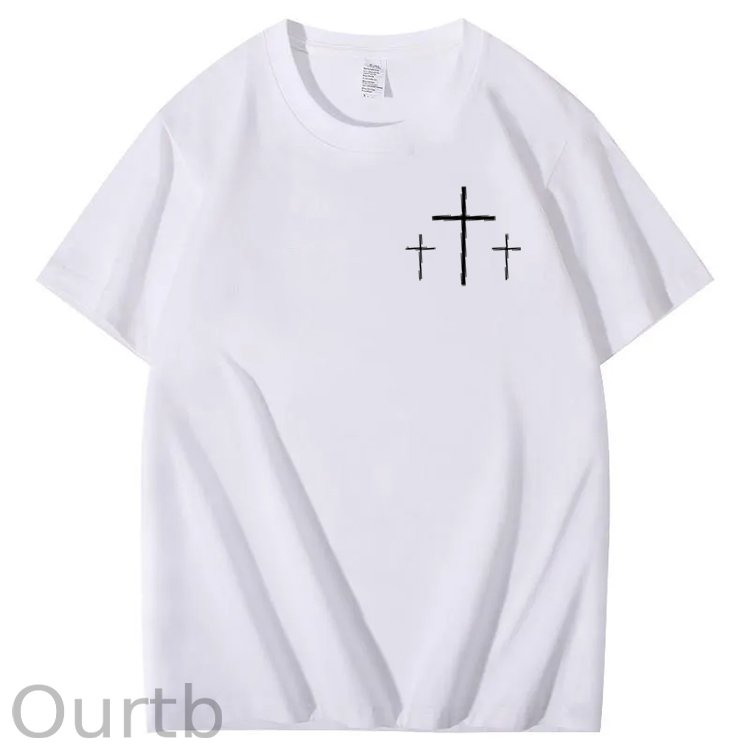 Faith Over  Fear Print Crew Neck T-Shirt