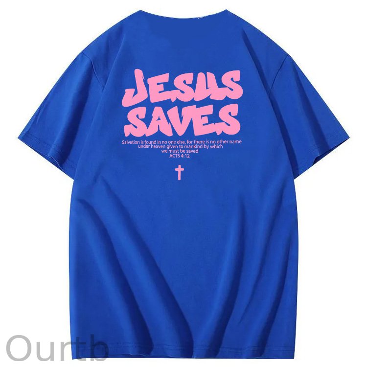 Jesus Saves  Pattern100% Cotton T-Shirt