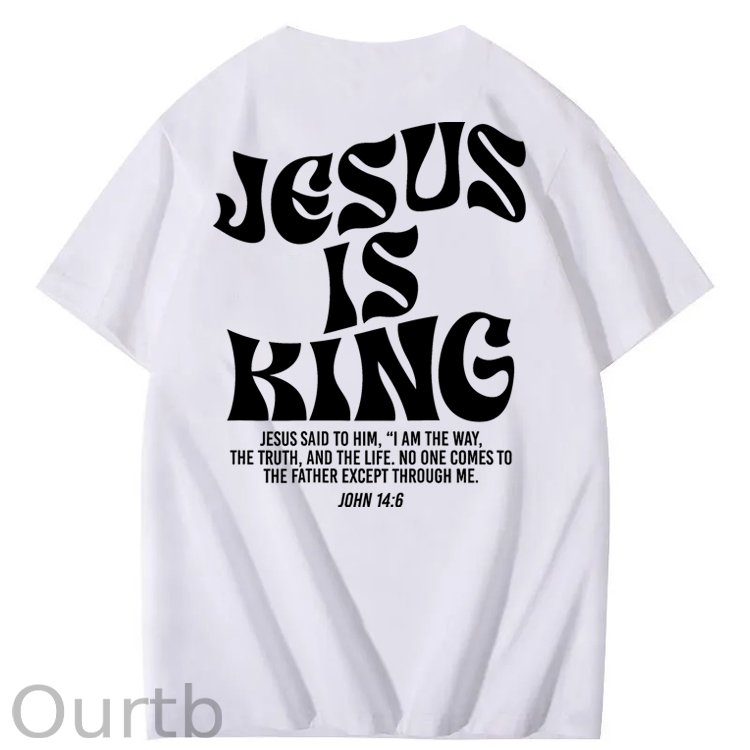 Jesus Is King Bible Verse John 14:6 Christian 100% Cotton T-Shirt
