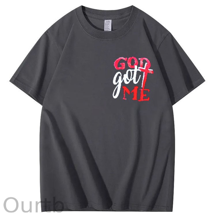 God Got Me Print Crew Neck T-Shirt