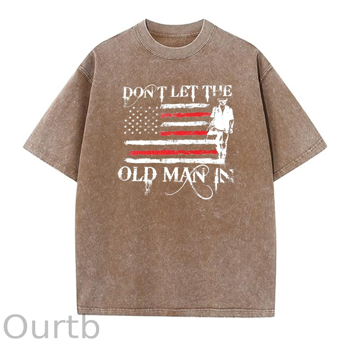 Don't Let The Old Man In  Pattern Washing And Aging Process Crew Neck T-Shirt