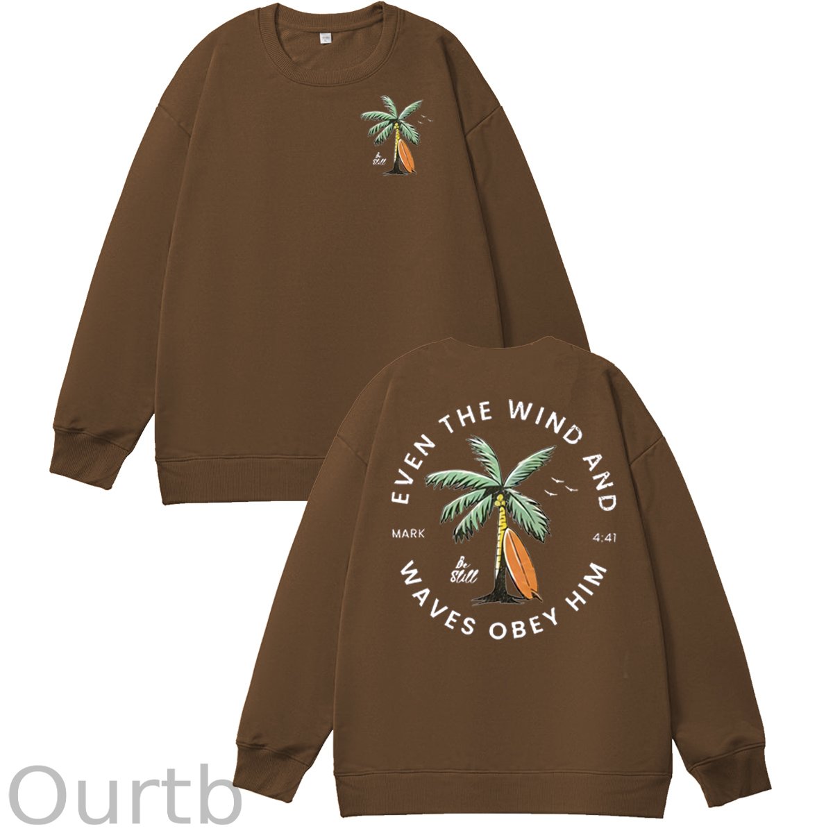 Be Still  Pattern 100% 300g CottonCrew Neck Sweatshirt (High Quality Version)
