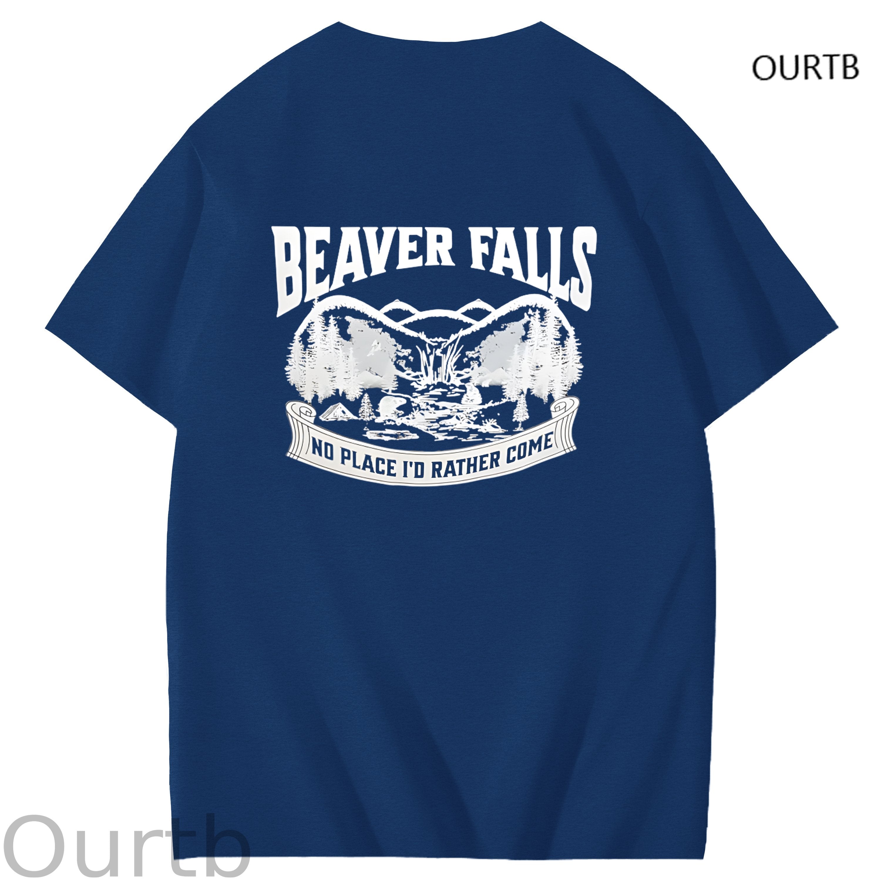 Beaver Falls No Place I'd Rather Come Funny Adoult Art Pattern Print T-Shirt