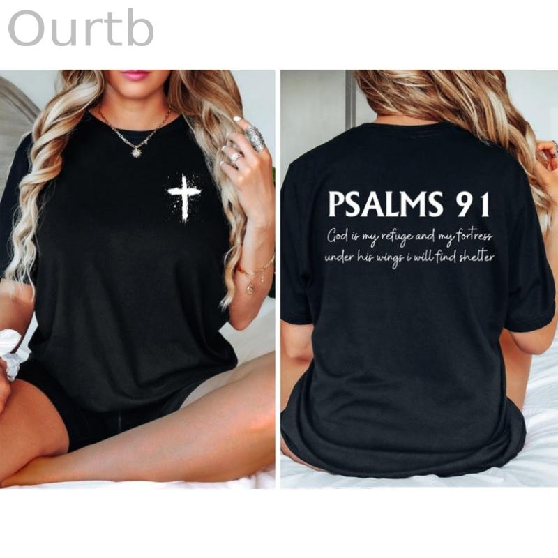 Psalms 91 God is My Refuge And My Fortress Under His Wings I Will Find Shelter 100% Cotton T-Shirt