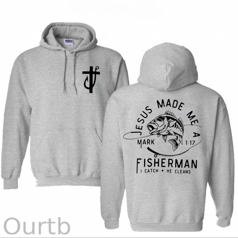 Jesus Made Me A Fisherman Pattern Classic Hoodie