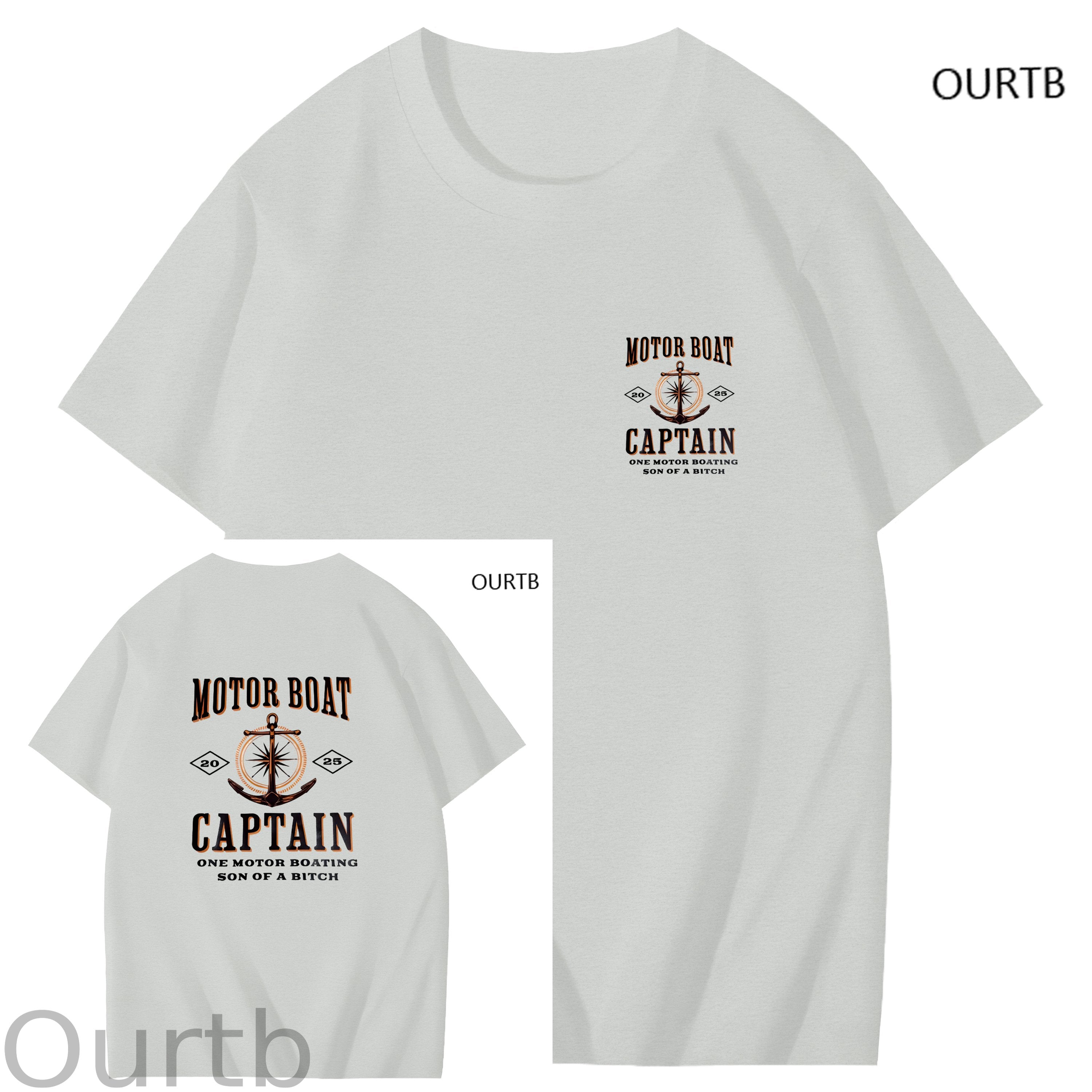 Moter Boat Captain One Motor Boating Son Of A Funny Art Pattern Print T-Shirt