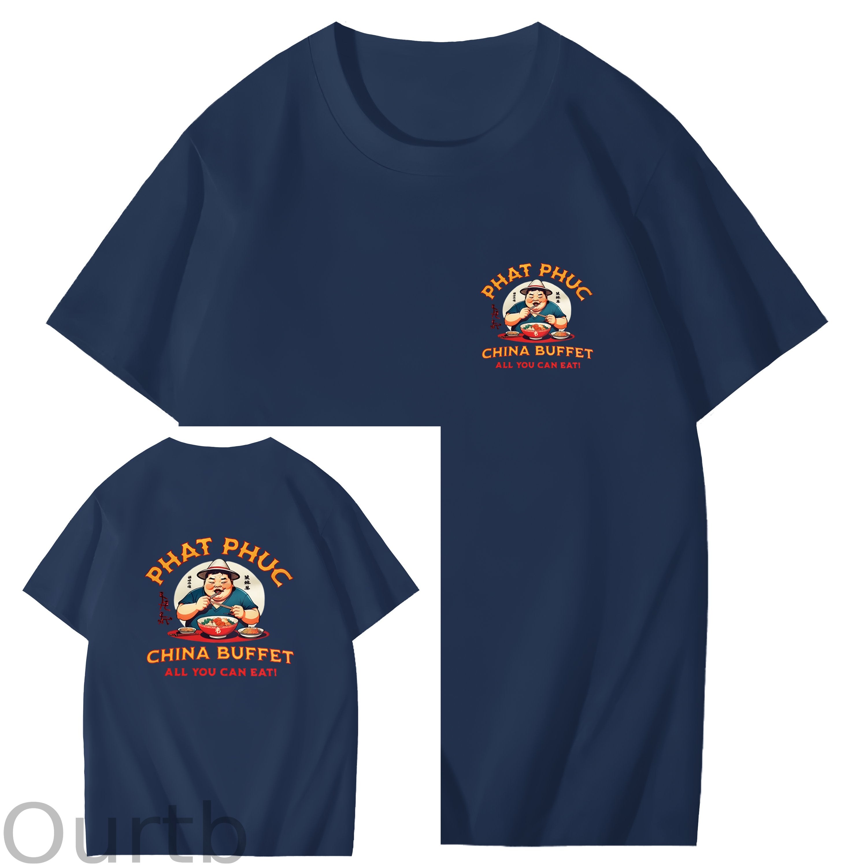 Phat Phuc China Buffet Art Pattern Print T-Shirt