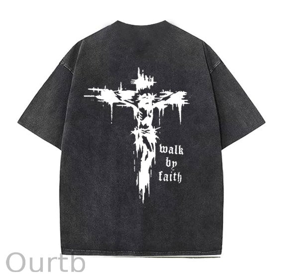 Jesus Pint Pattern Crew Neck T-Shirt