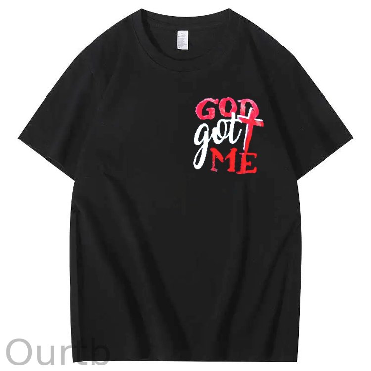 God Got Me Print Crew Neck T-Shirt