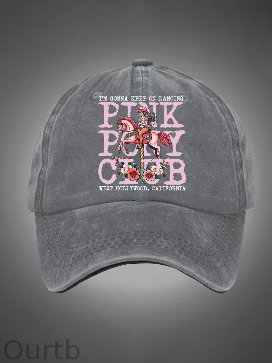 I'm Gonna Keep On Dacing Pattern Washed Hats