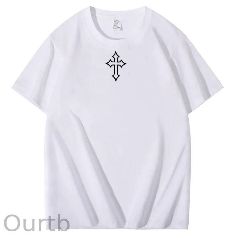 Dark Wind Faith Theme Pattern Print Crew Neck T-Shirt