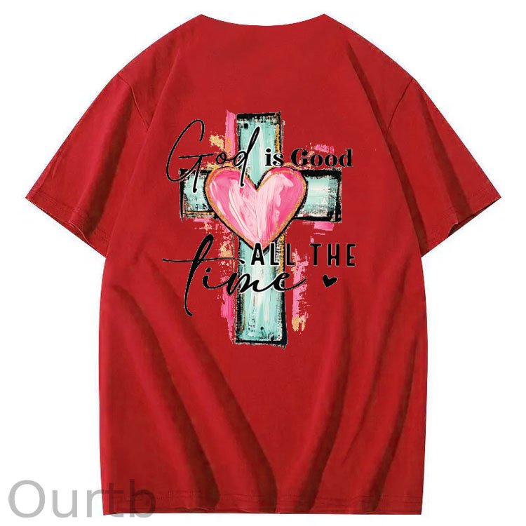 God Is Good Alll The Fine Pattern Print Crew Neck T-Shirt