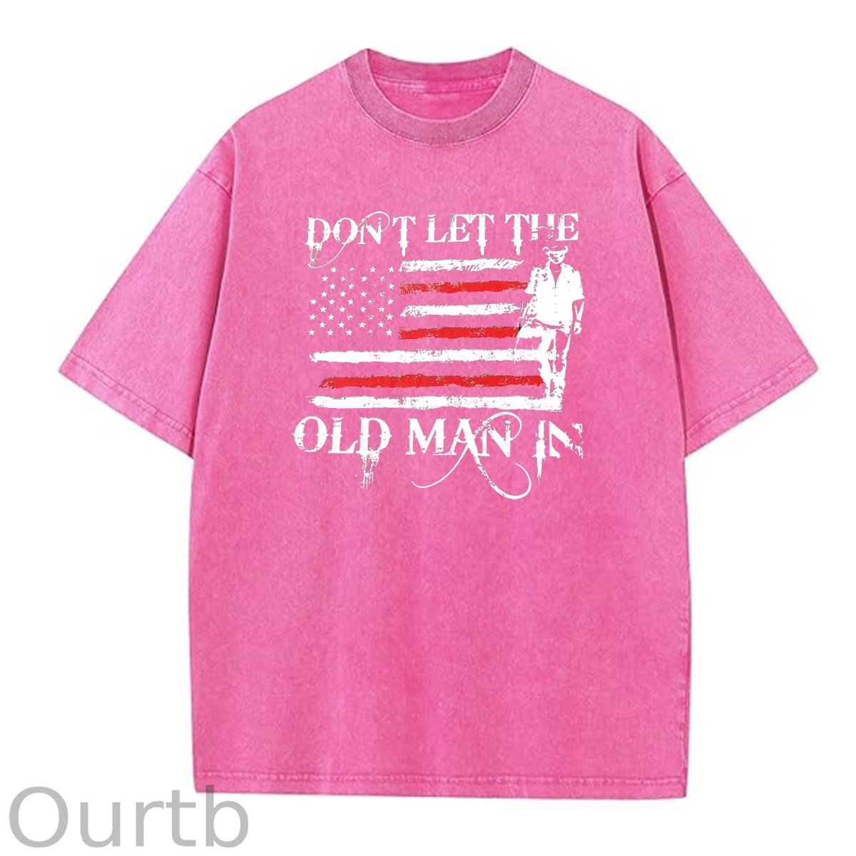 Don't Let The Old Man In  Pattern Washing And Aging Process Crew Neck T-Shirt