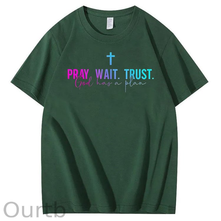 God Has A Plane Pattern  Print 100%Cotton T-Shirt