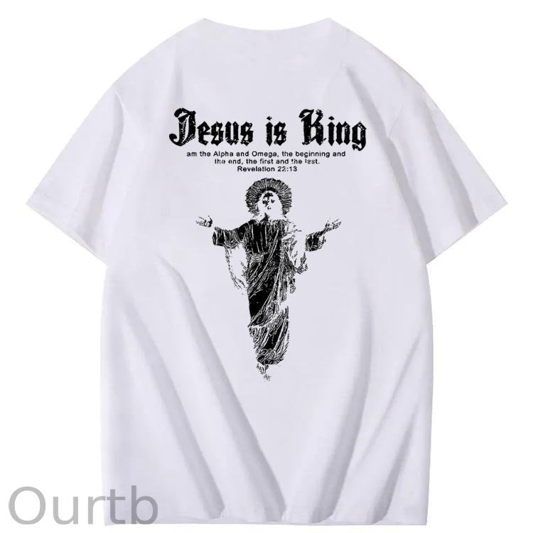 Jesus Is Being Pattern Crew Neck T-Shirt