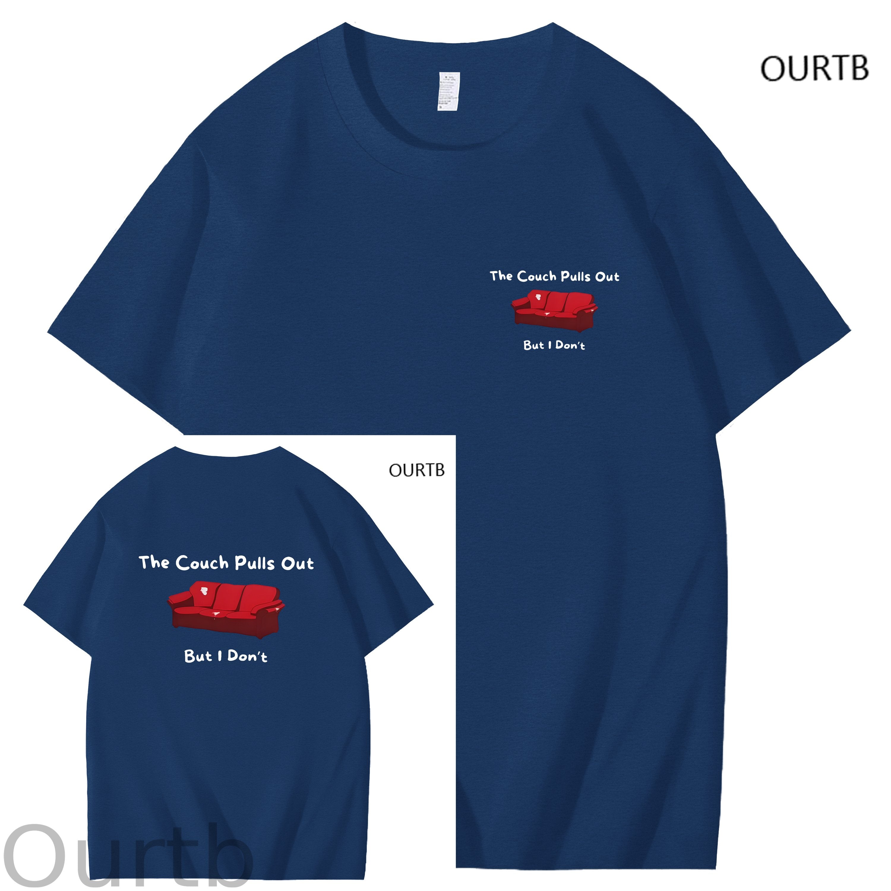 The Couch Pulls Out But I Don't Funny Adult Art Pattern Print T-Shirt