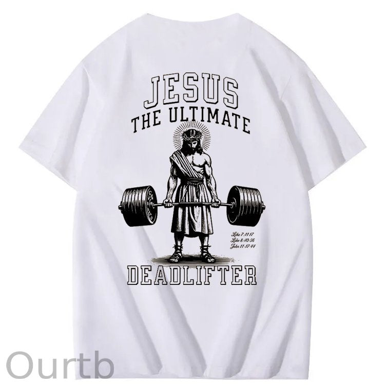 Jesus The Ultimate Pattern Printing Print Crew Neck T-Shirt