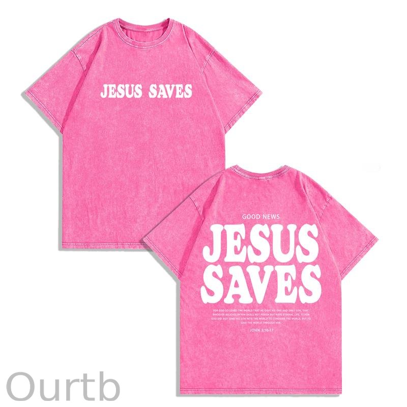 Jesus Saves Washed Cotton T-Shirt