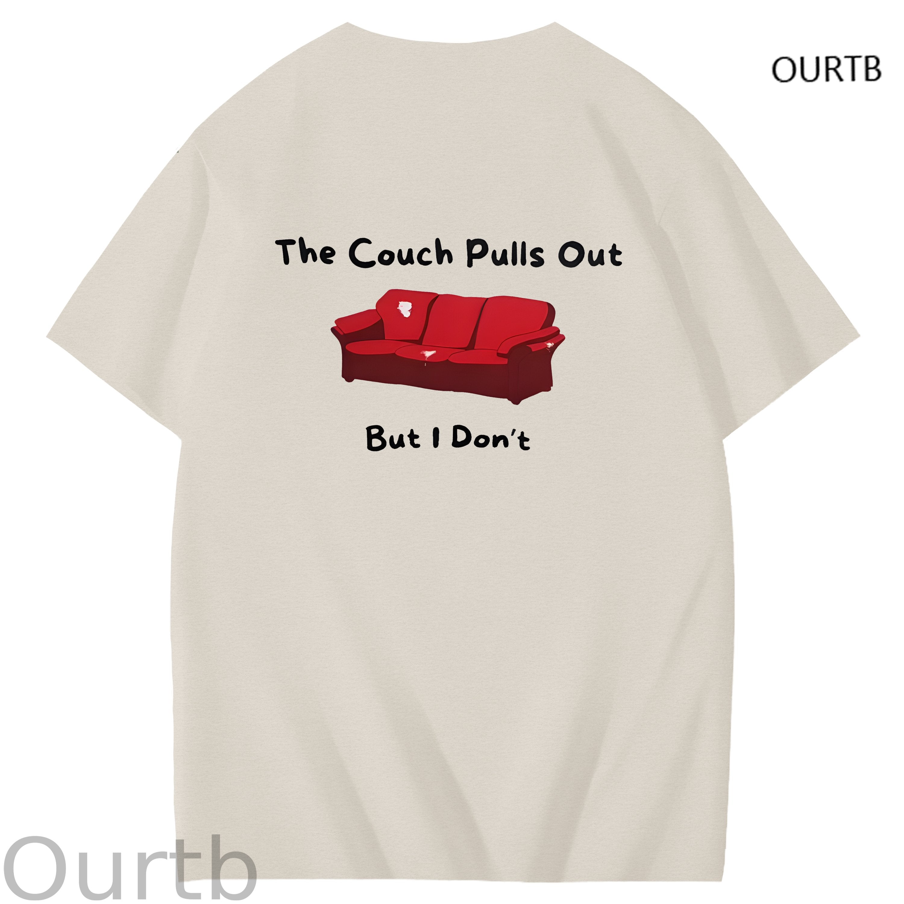 The Couch Pulls Out But I Don't Funny Adult Art Pattern Print T-Shirt