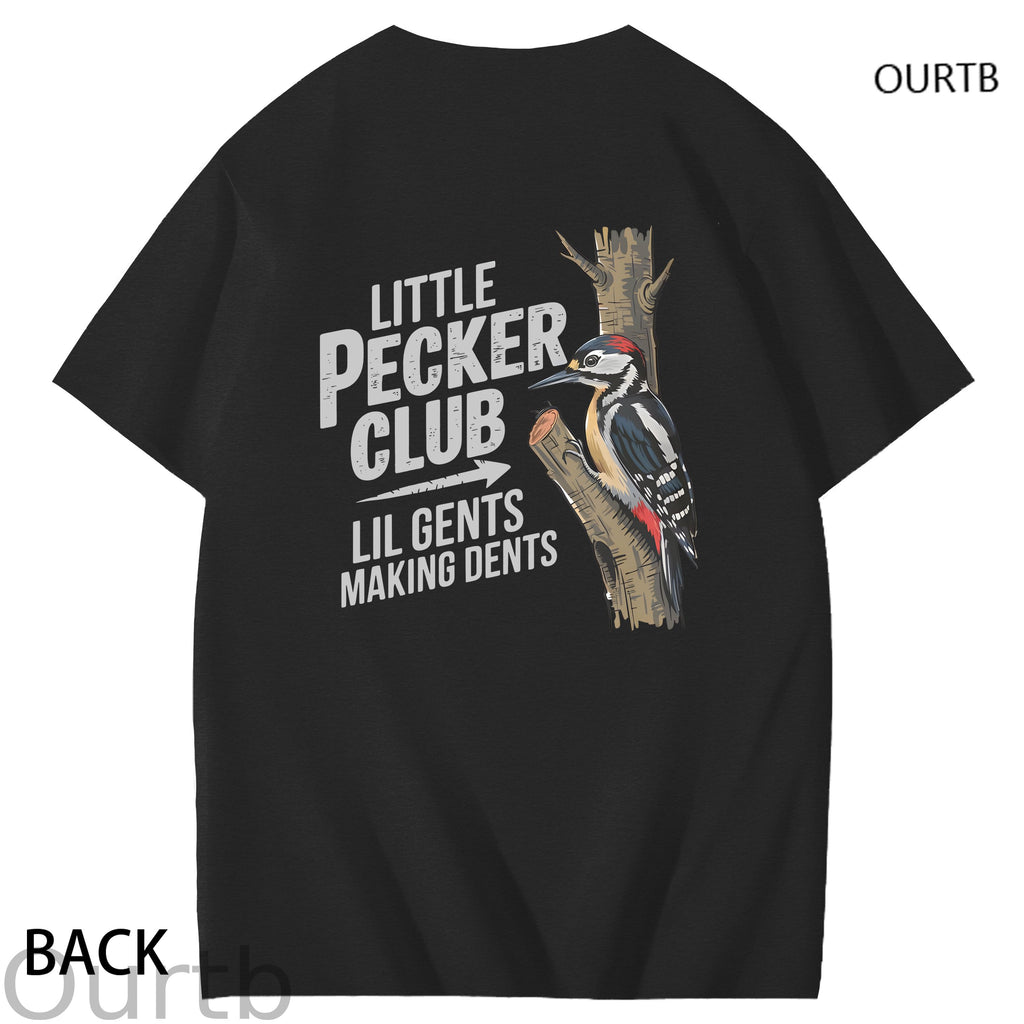 Little Pecker Club Lil Gents Making Dents Funny Adult Art Pattern Print T-Shirt