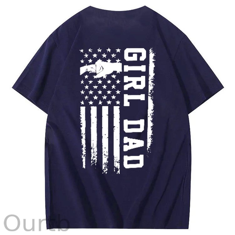 Girl Dad Pattern Print 100%Cotton T-Shirt