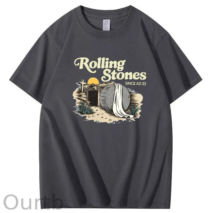 Rolling Stones Since  Ad 33 Pattern Print Crew Neck T-Shirt