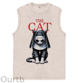 Funny Cat Easter Jesus Christ Cotton Sleeveless Tank Tops